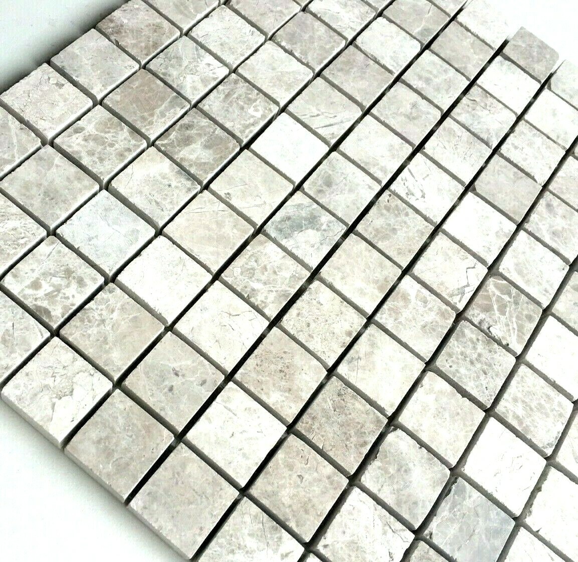 Gray 1×1 Honed Marble Mosaic Tile Backsplash Floor and Wall Kitchen Bath
