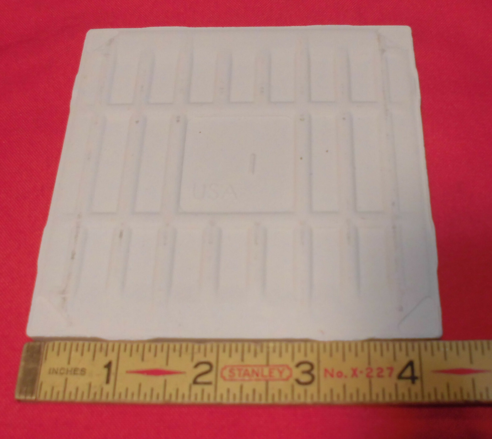 1 pc. Vintage White: 4-1/4″ Glossy Ceramic Tile from the 1990’s New Stock, USA