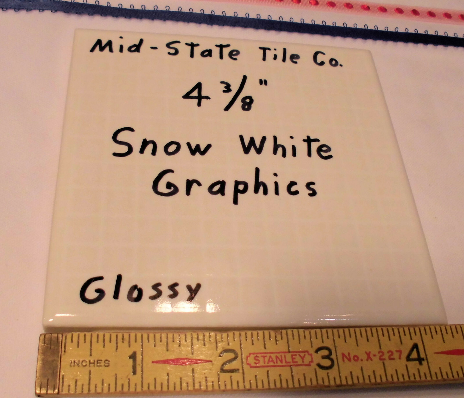 1 pc. *Snow White Graphics* 4-3/8″ Glossy Ceramic Tile by Mid-State: graft paper