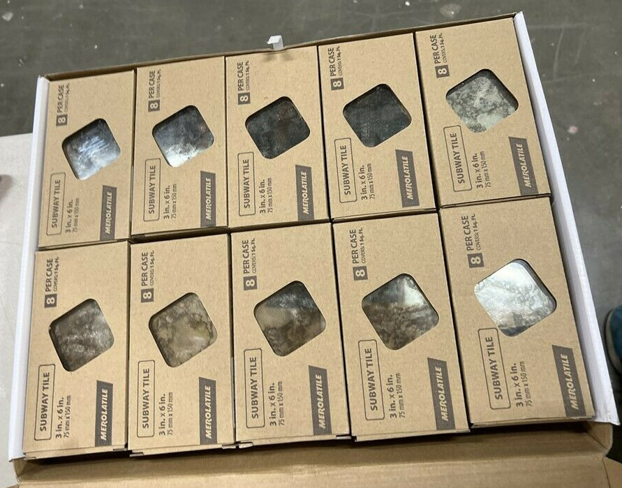 8 SomerTile Lustre Beveled Antique Mirror 3 x 6 (5-7/8 x 2-7/8) Subway Wall Tile