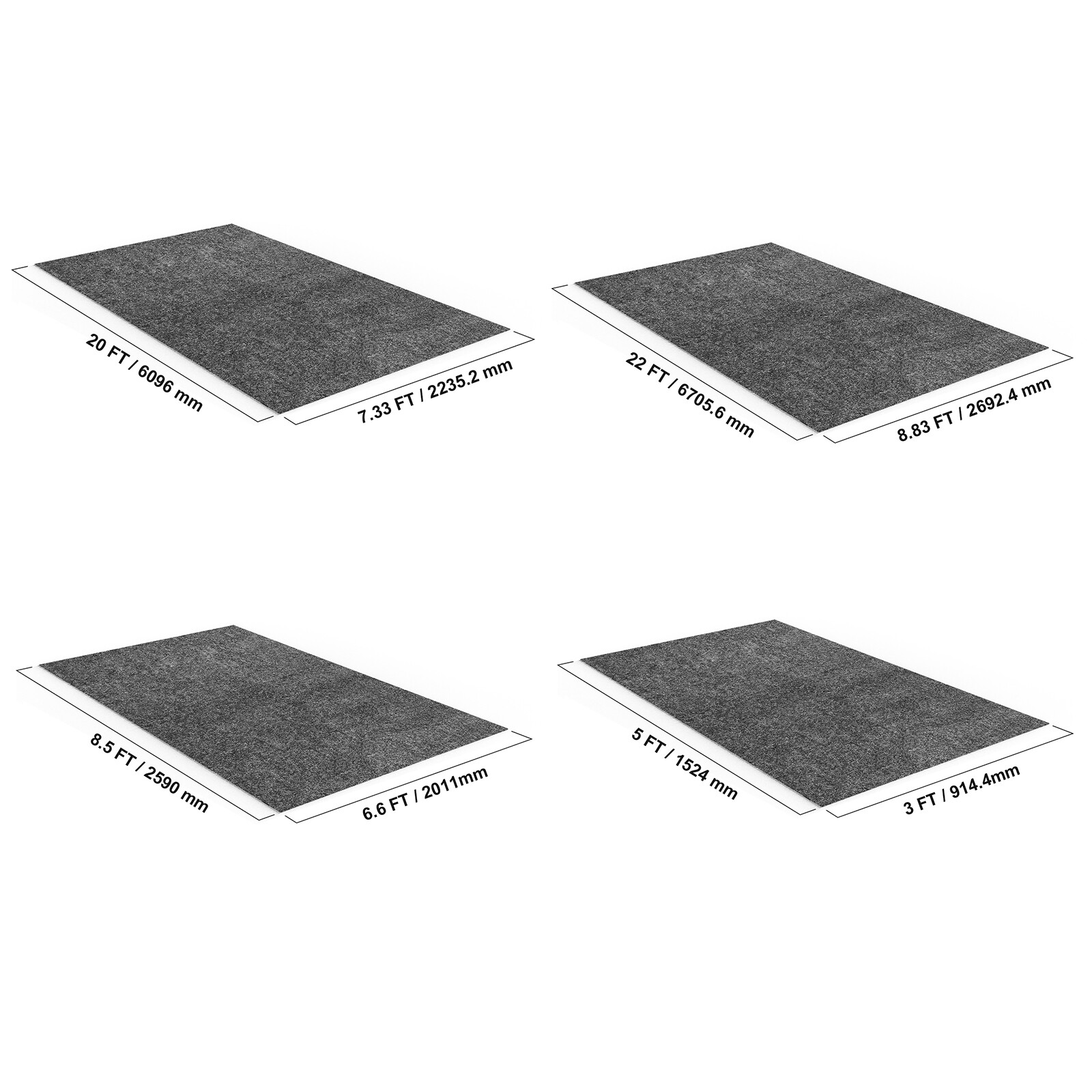 VEVOR Oil Spill Mat Garage Floor Under Car Protects Absorbent Pad Waterproof