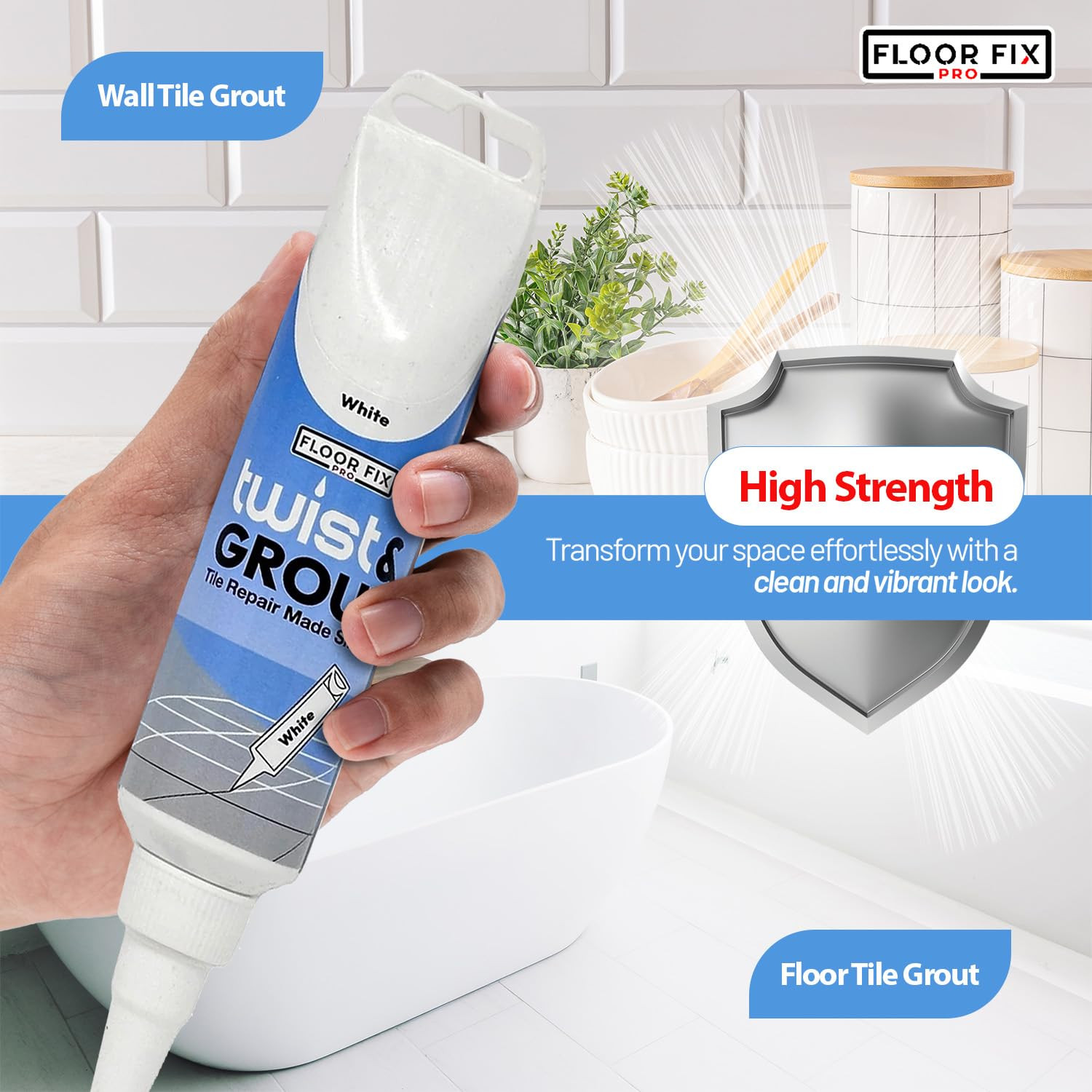 Floor-Fix Pro Repair Kit – Premixed Waterproof Grout Repair & Grout Paint Pe…