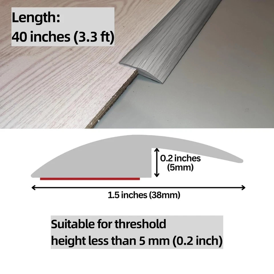 Floor Laminate Transition Strip Self Adhesive Carpet Wood Tile Vinyl Flooring40″