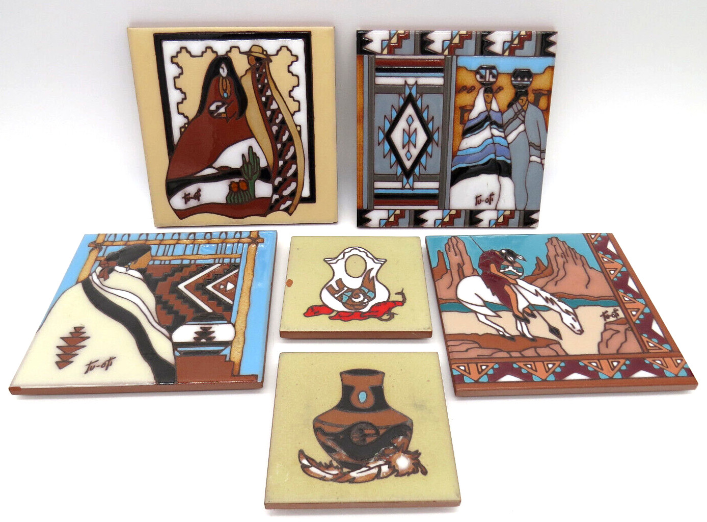 Southwestern Style Tu-Oti and Teissedre Tiles Trivet Coasters Various-You Pick!