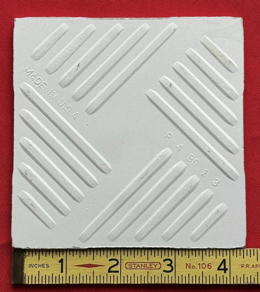 1 pc. Gold Dust: 4-1/4″ Gloss White Speckled Gold Ceramic United States Tile Co.