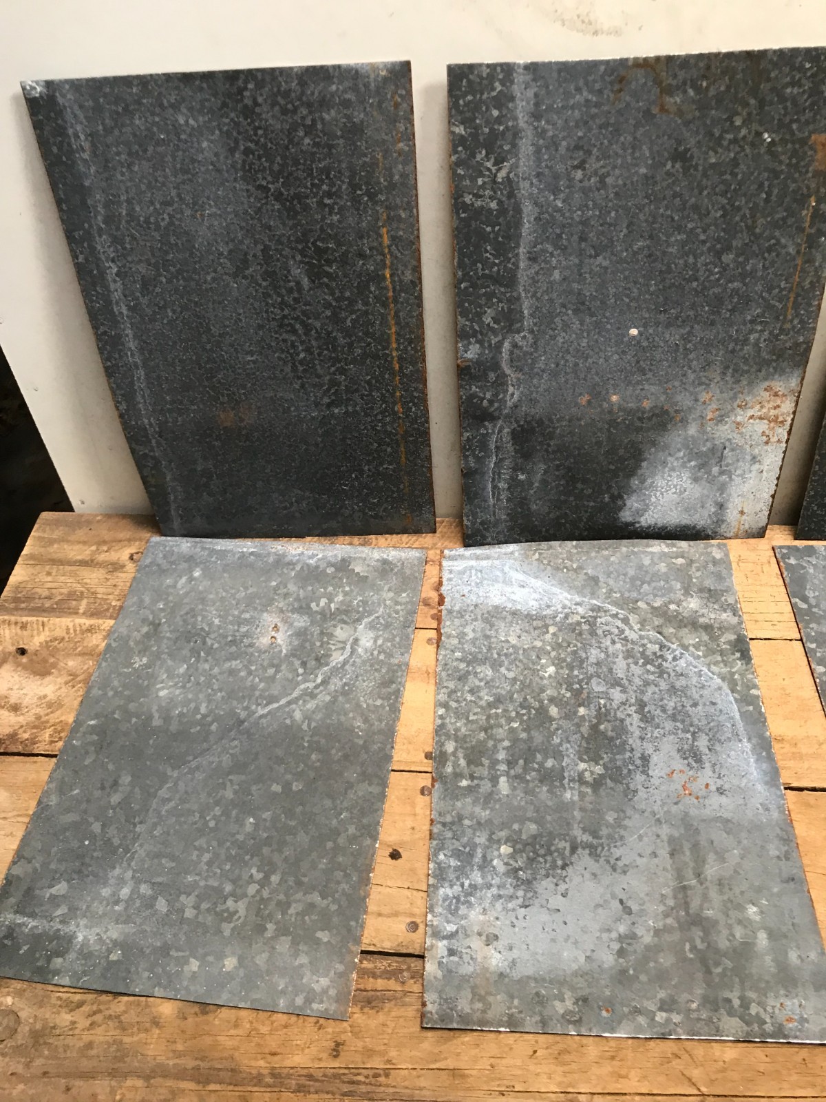 10 Rusty Galvanized Patina Sheet Metal 12″ x 7 1/2 – 8″ Wall Tile Art Garden (A)