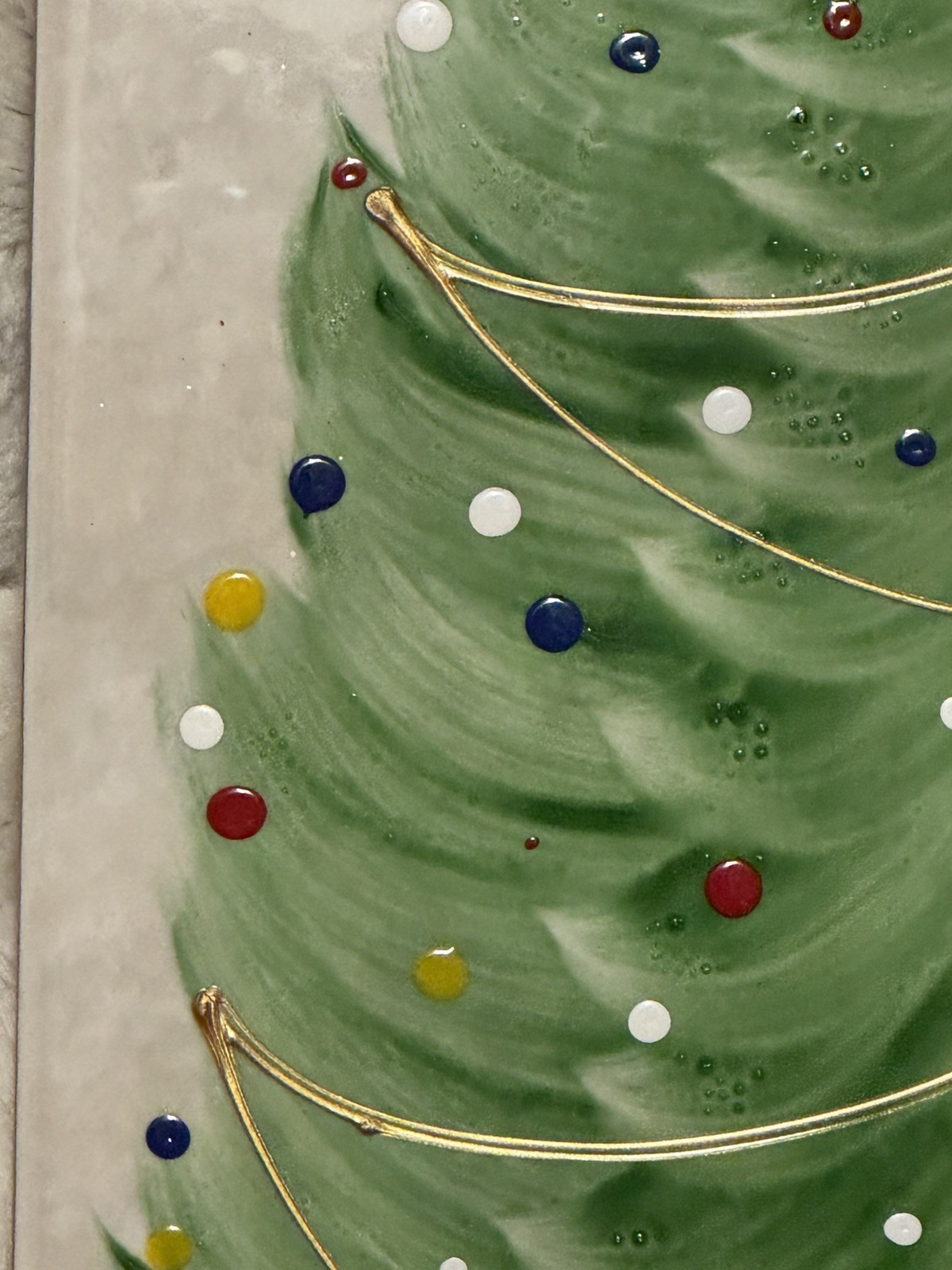 Hand Painted Christmas Tree Eliane Tile – Signed S PUTNAM – Made In Brazil
