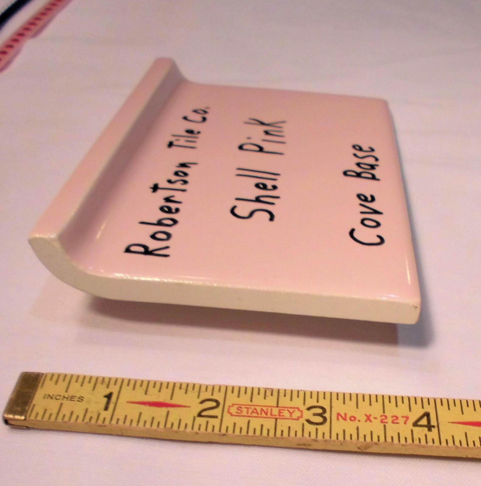 1 pc. Glossy Pink 4” X 6” Ceramic Cove Base Tile by Robertson Co. Stack-on-Top