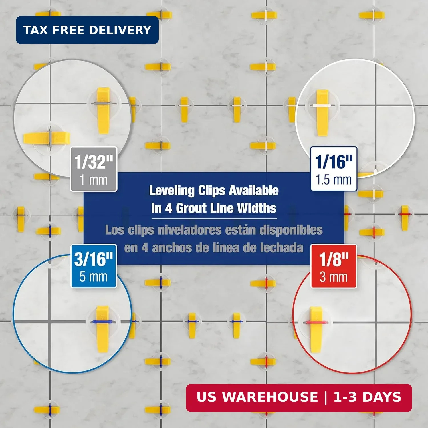 QEP LASH XL Tile Leveling System Clips for 1/8″ Grout (100-pack)