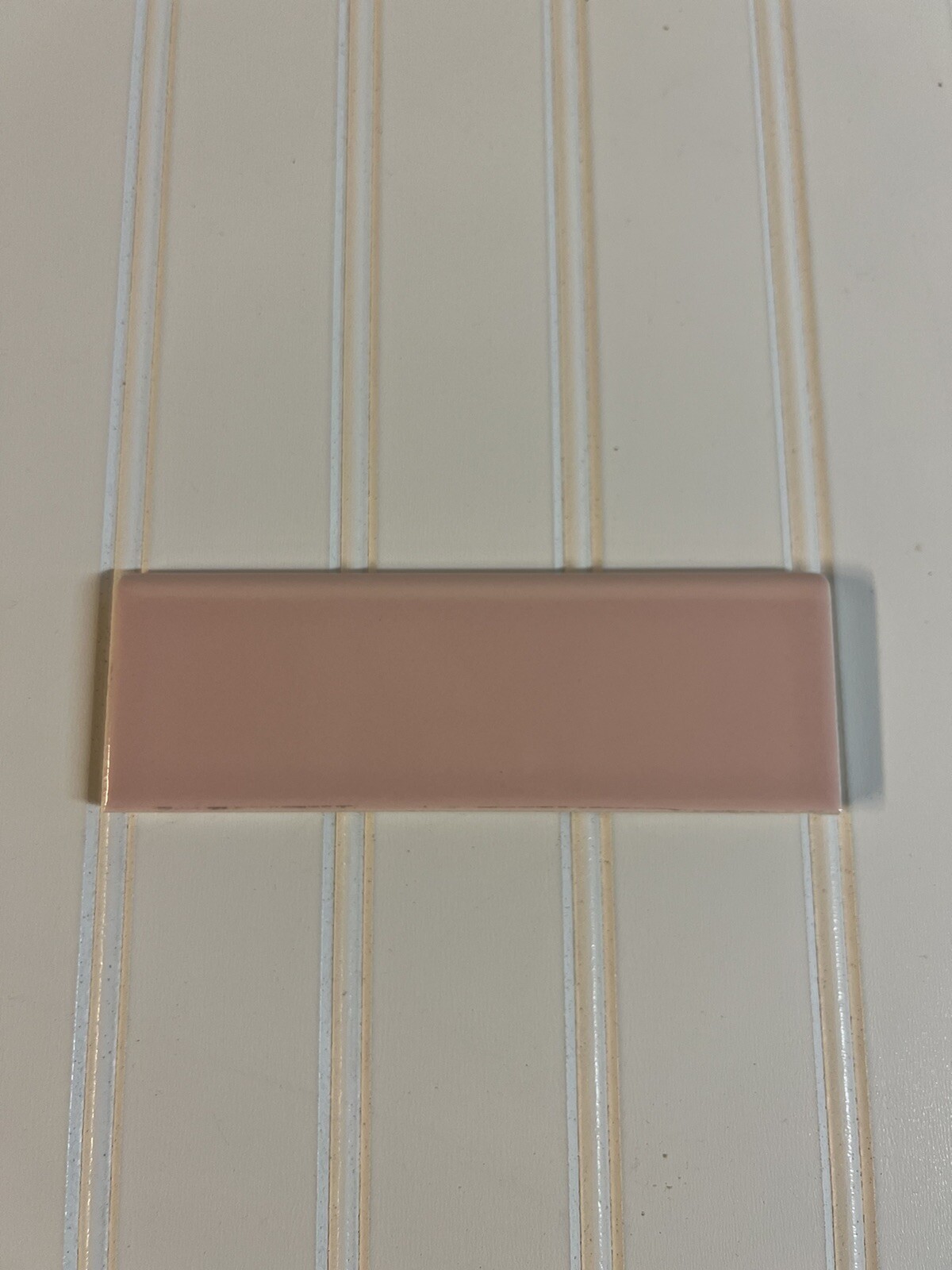 2 pcs S4269 2×6 American Olean “Blush Pink” Ceramic Bullnose Tile – Used