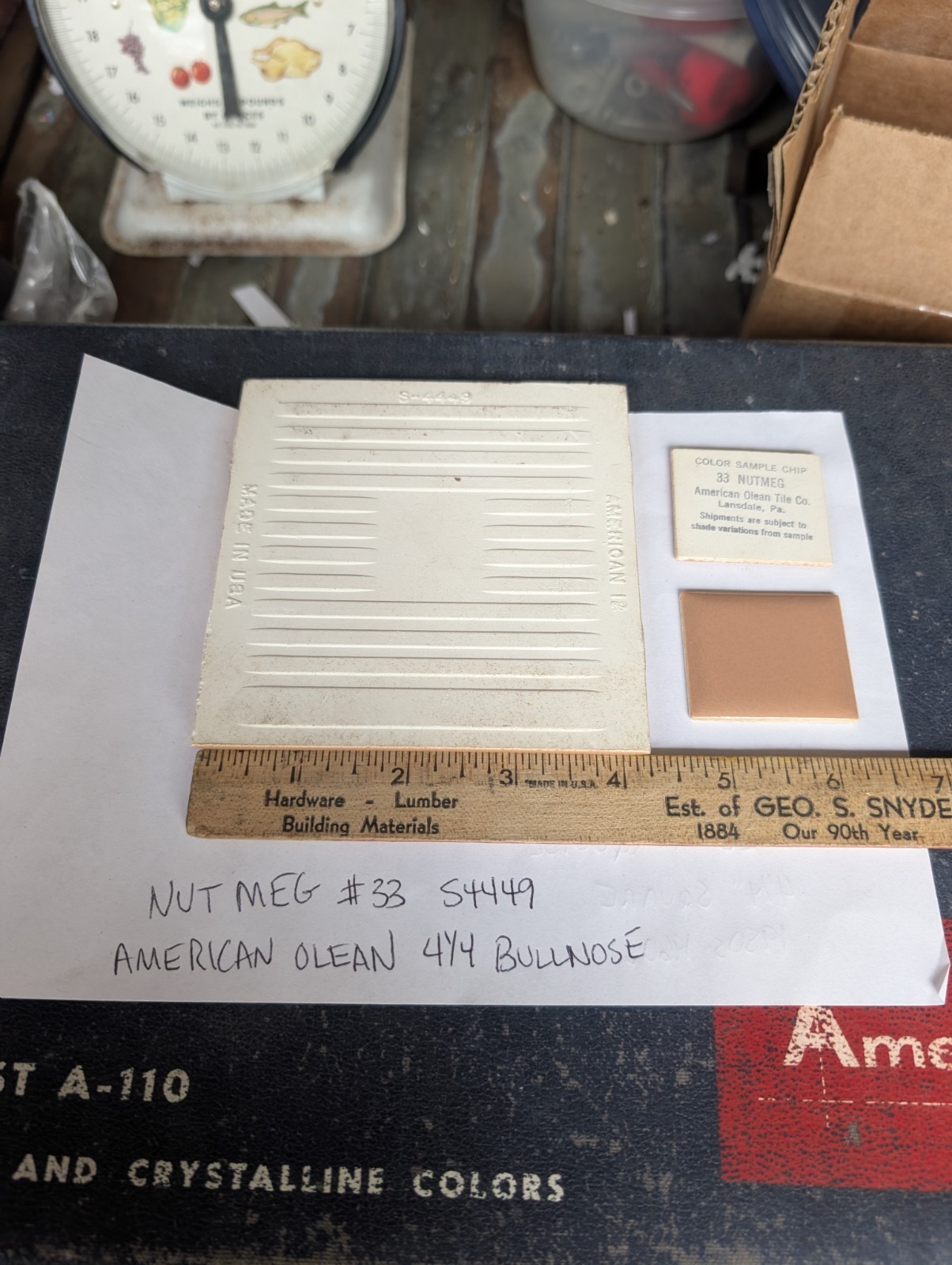 2 pcs American Olean Bullnose S4449 4-1/4″ Sq. Nutmeg #33 Glossy NEW Original