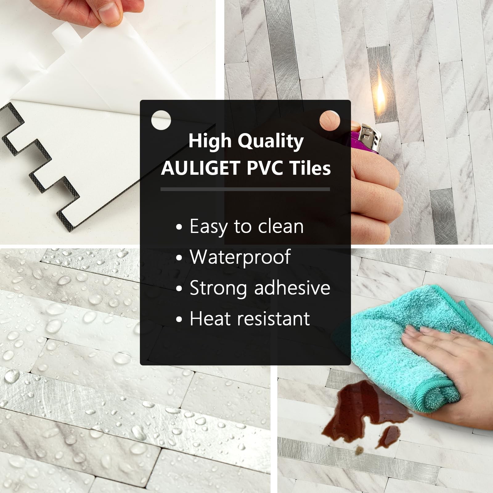 20 Pieces Peel and Stick PVC Mosaic Backsplash,for Kitchen Backsplash,Etc