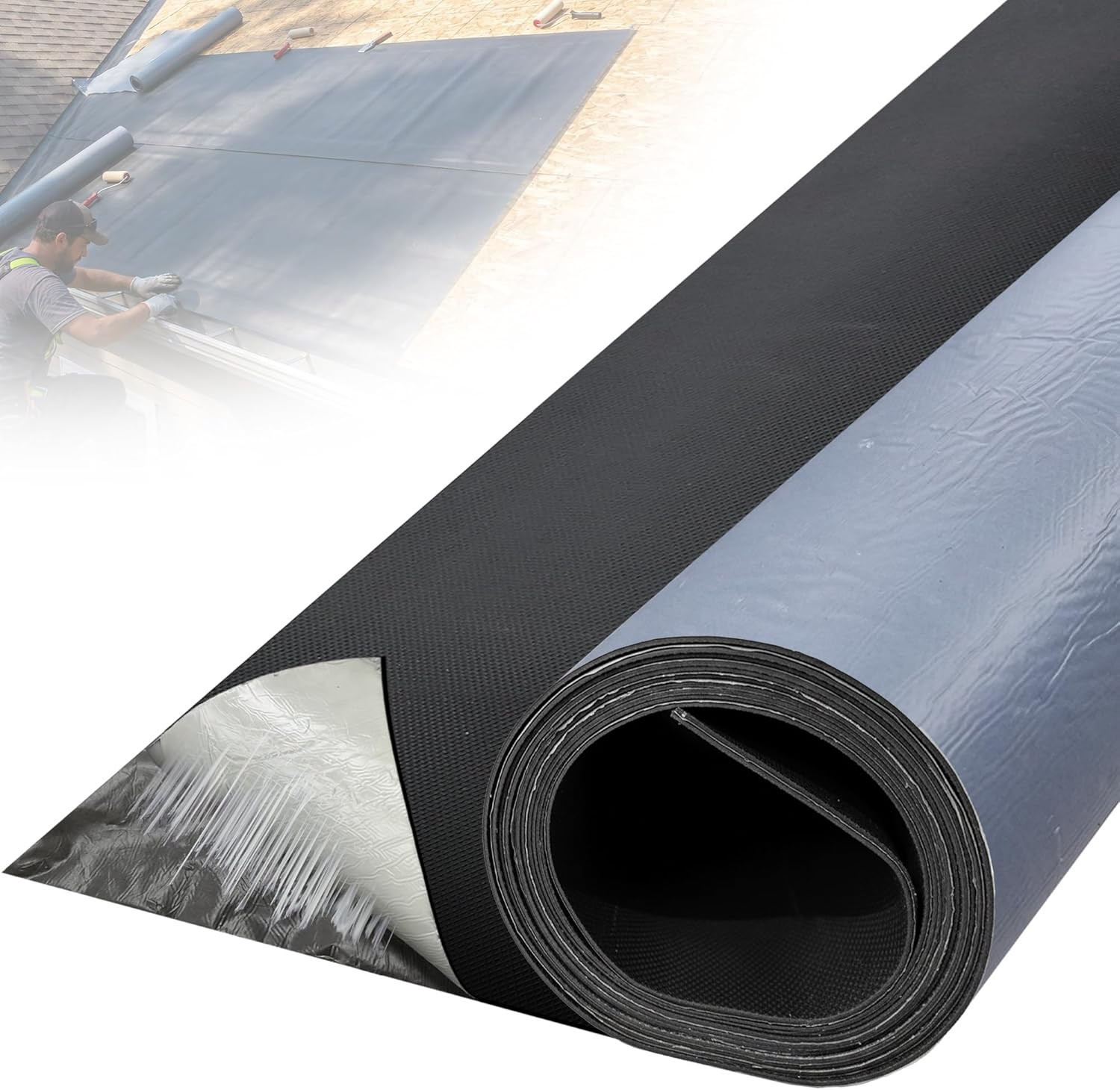 50Mil EPDM Waterproofing Membrane for Roof Underlayment 16.5Ft X 40In – Self-Adh