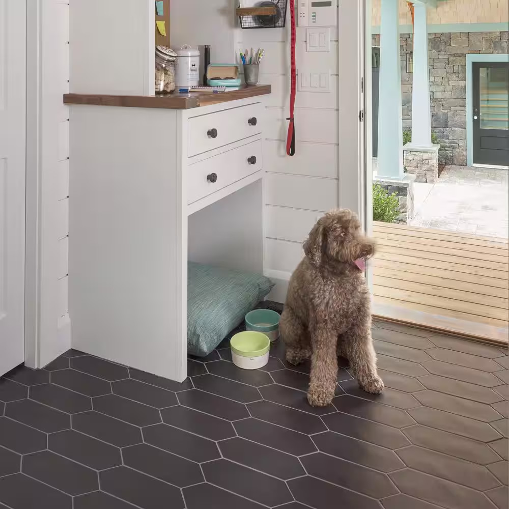 Kite Black 3-7/8 In. X 11-3/4 In. Porcelain Floor and Wall Tile (11.2 Sq. Ft./Ca