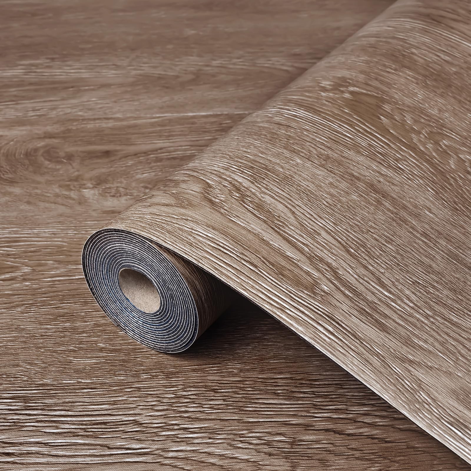 Peel and Stick Floor Tiles Dark Brown Set of 15.7 x 197 Inches Wood Grain Vin…