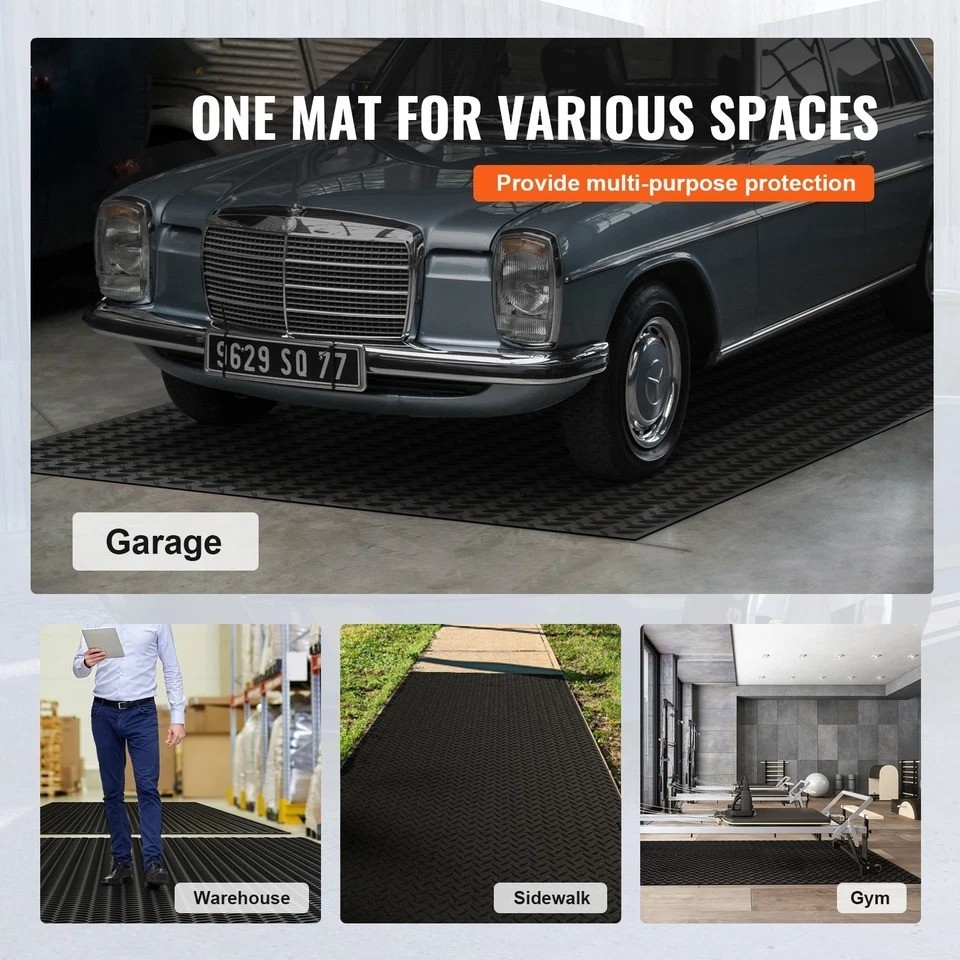 4 x 6 ft Garage Floor Mat Diamond Plate PVC Vinyl Flooring Rolls Non-Slip