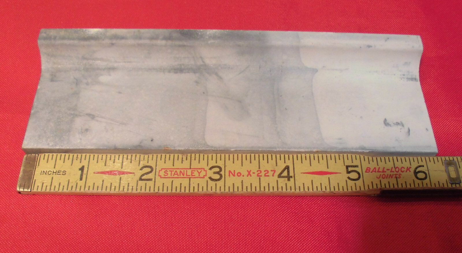 1 pc. Vintage *Speckled Beige* Ceramic Radius Bullnose Tile 2″ X 6-1/4″ Mudd Cap
