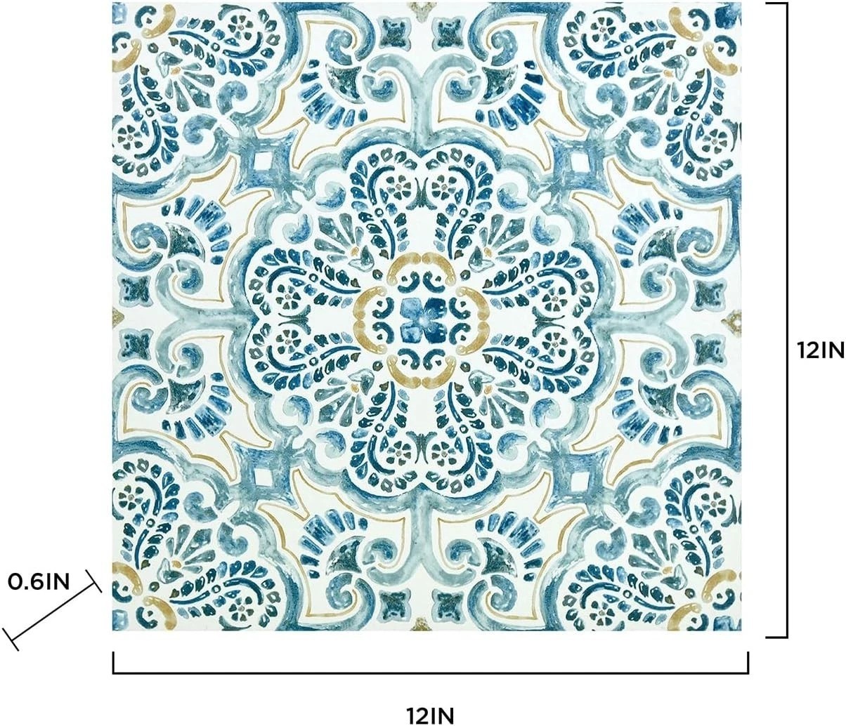 Transform Your Floors with Durable Blue Peel & Stick Vinyl Tiles – 10 Tiles