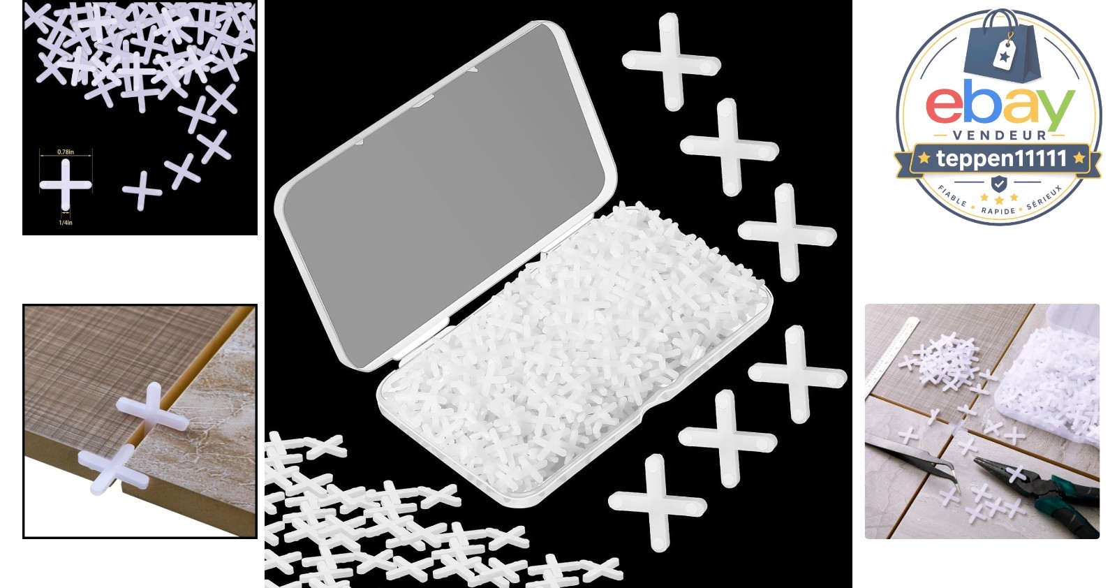 500 Pieces Tile Spacers Levelers 1/4 Inch for Ceramic Stone Installation