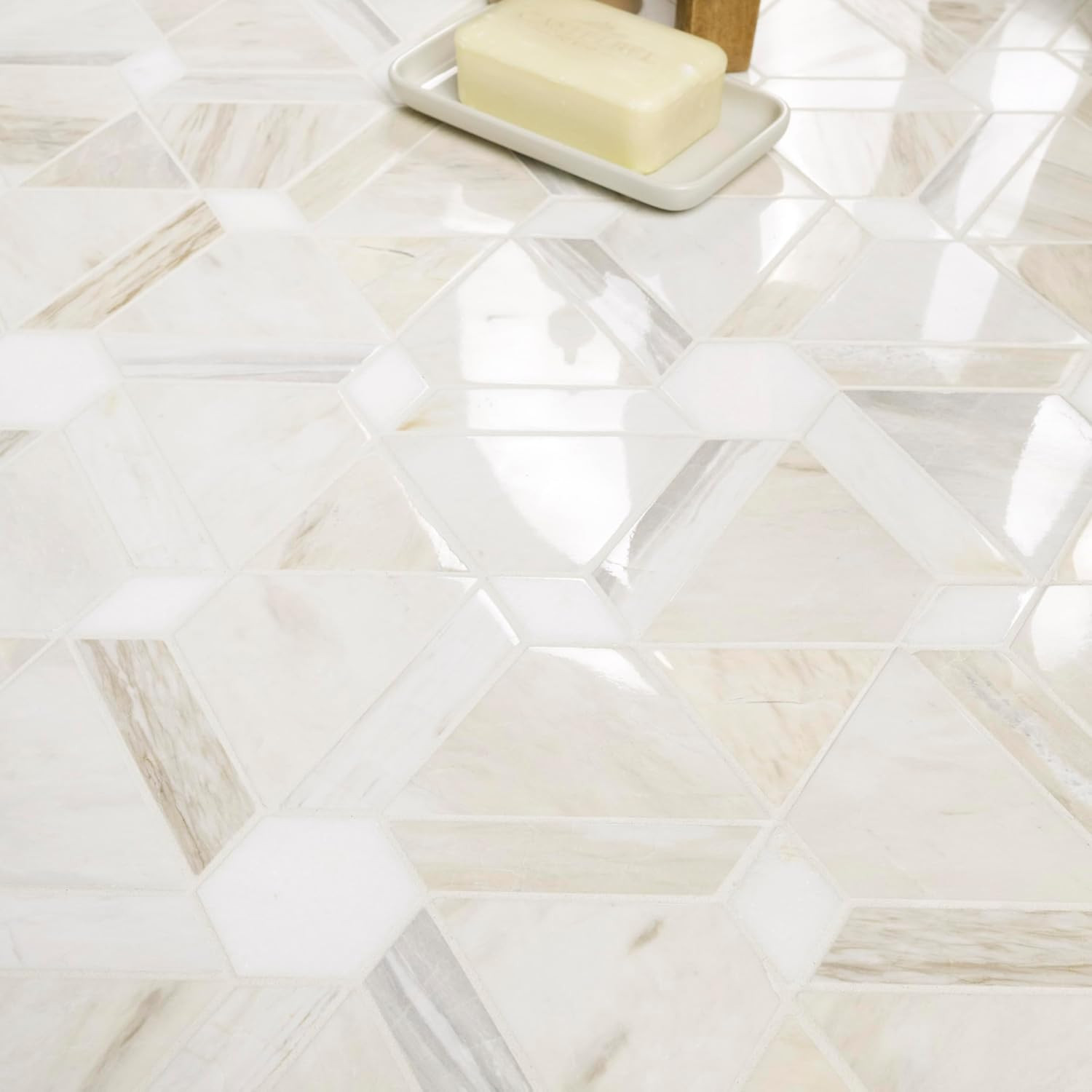 Angora Floralis Polished Marble Mosaic Tile for Luxurious Spaces 11×12