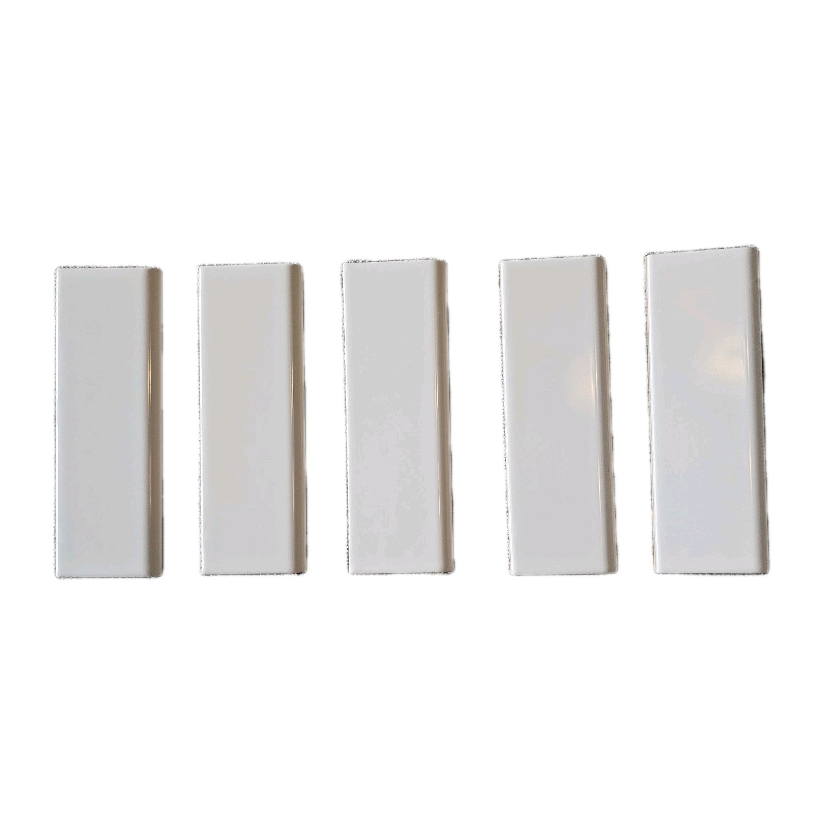 Satori Hudson White Subway Tile Glossy Ceramic Bullnose Trim Border Lot of 5