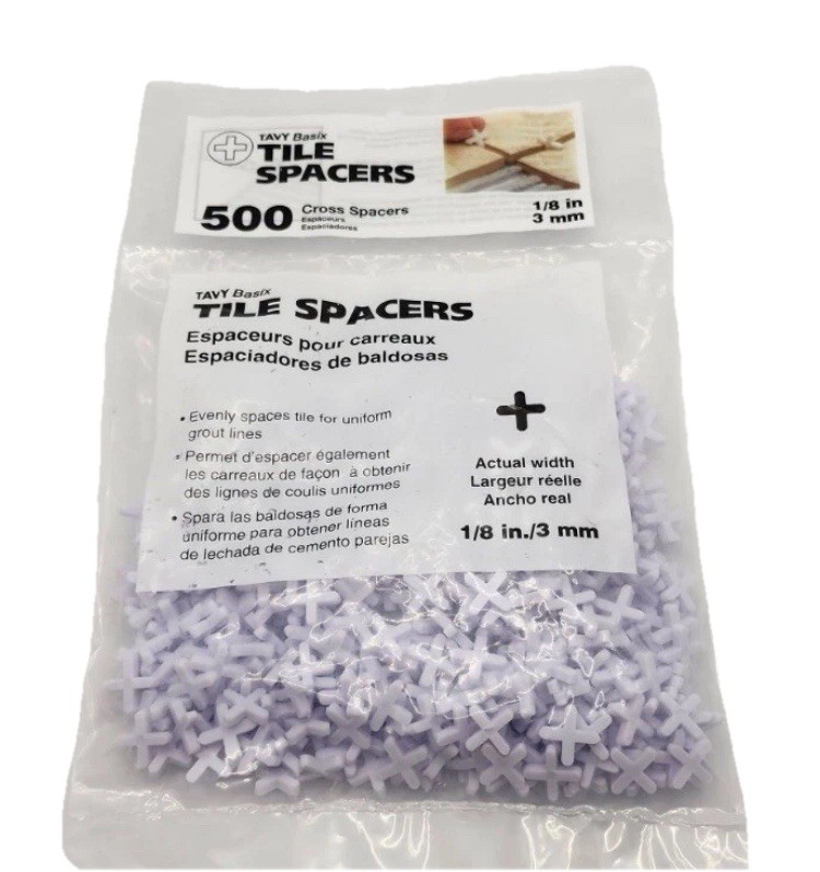 TAVY BASIX Tile Cross #5454 Spacers 1/8″ 3mm – 500 count NEW & SEALED!