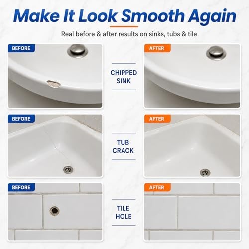 Tile Repair Kit (Pure White), Ceramic & Porcelain Tile Chip Repair Kit with Supe
