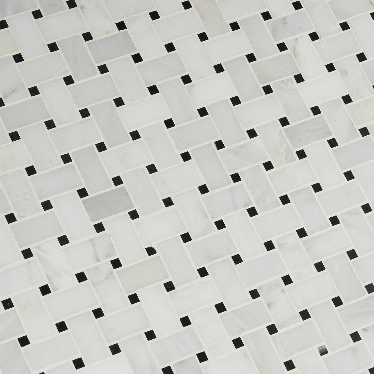 Arabescato Carrara 12″ Honed Marble Basketweave Tile for Backsplash & Walls