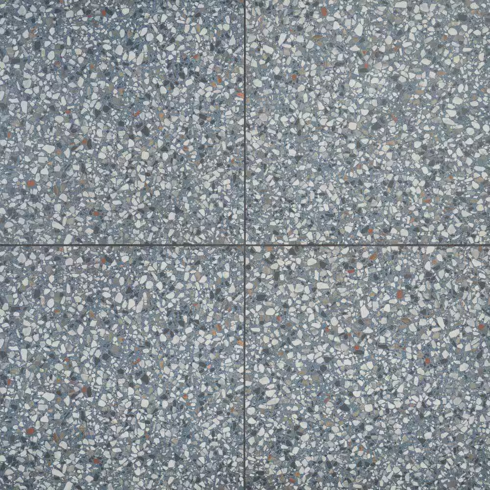 Bryant Ocean Blue 23.4 In. X 23.4 In. Matte Porcelain Terrazzo Look Floor and Wa