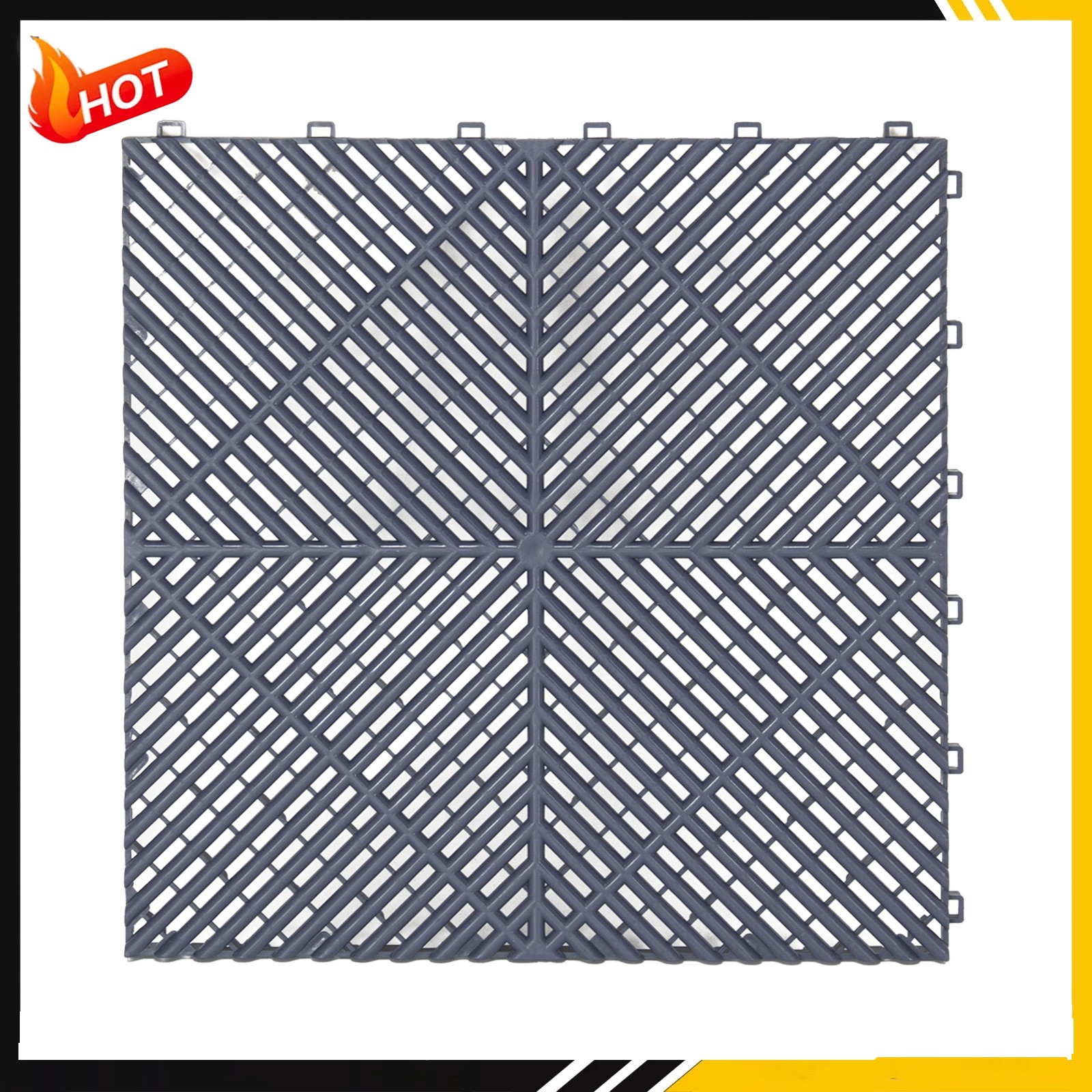 25Pcs Vented Water Drainage Interlocking Garage Floor Tiles 15.75” x 15.75”