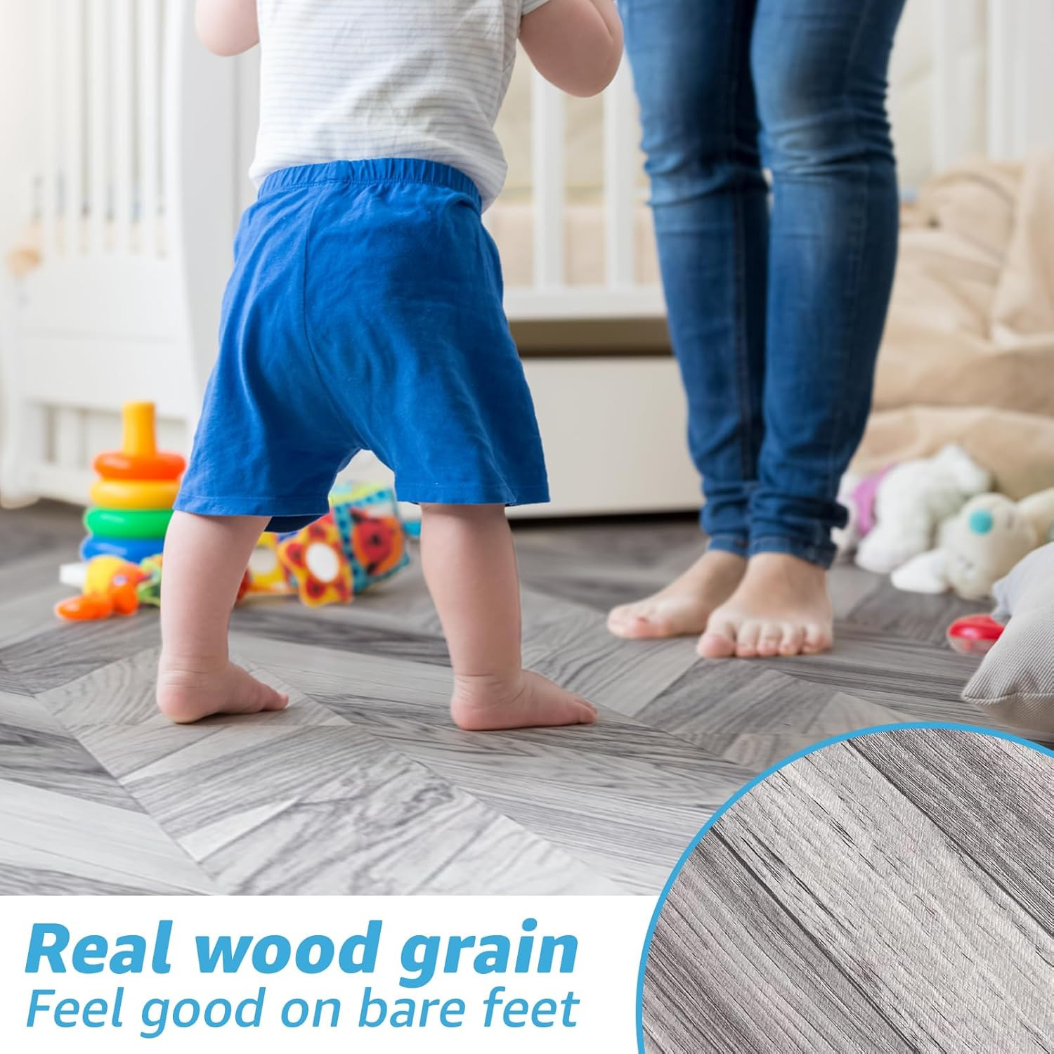 18-Pack Waterproof Vinyl Flooring Tiles – 36″x6″ Dublin Dawn Ash Planks