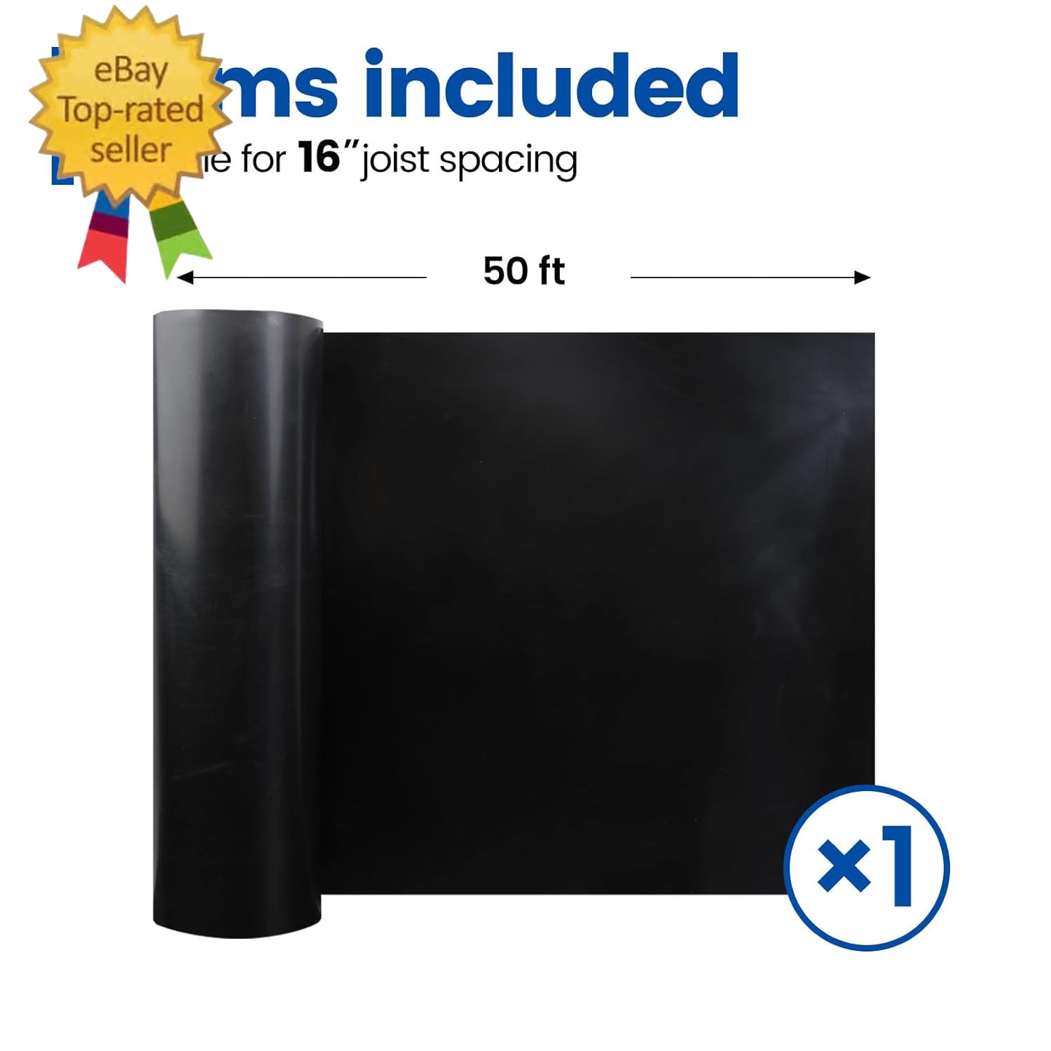 1PCS 50FT Black under Deck Drainage System Trough Waterproofing Membrane Fit