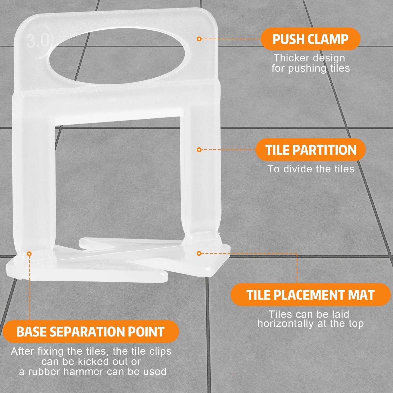 DGSL Tile Leveling System, 4500-PieceTile Spacers Clips 1/8 Inch Tile Tools, …