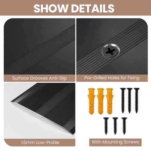 36″L x 2.4″W Aluminum Floor Transition Strip Metal Door 36″L*2.4″W*0.1″H 1
