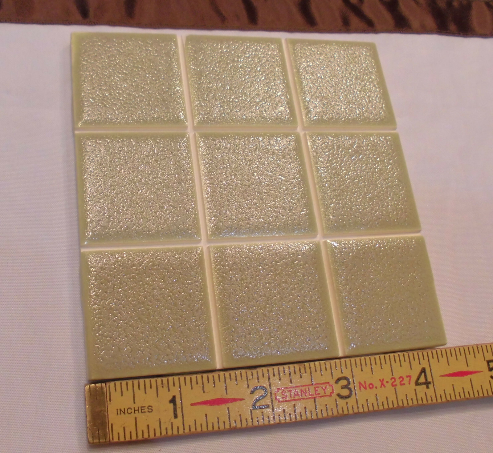 1 pc. Ceramic Tile *Avocado-Green* 9th Scored Crystalline: American Olean 4-1/4″