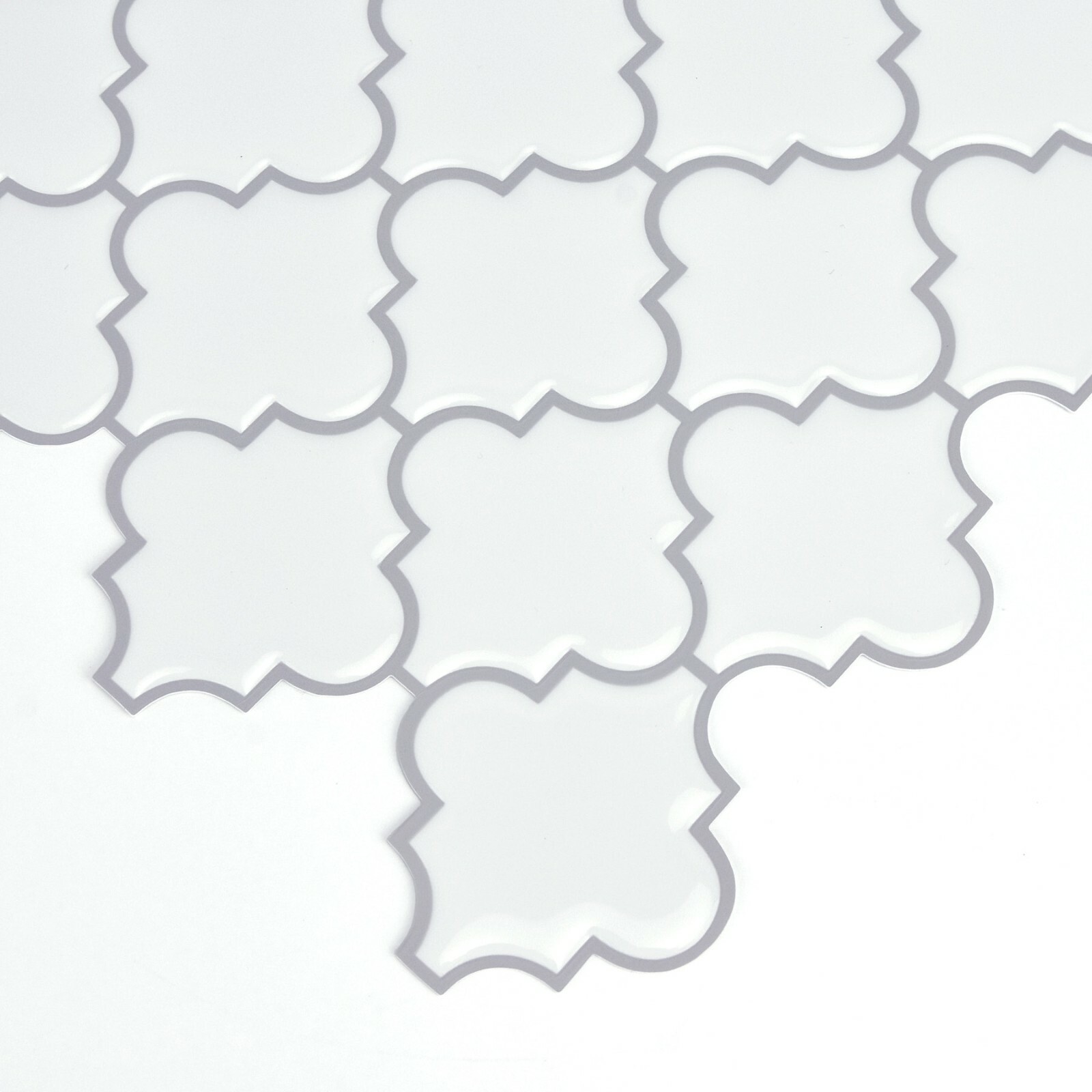 Quatrefoil Farmhouse White and Gray Modern Peel and Stick Backsplash Tile Diy