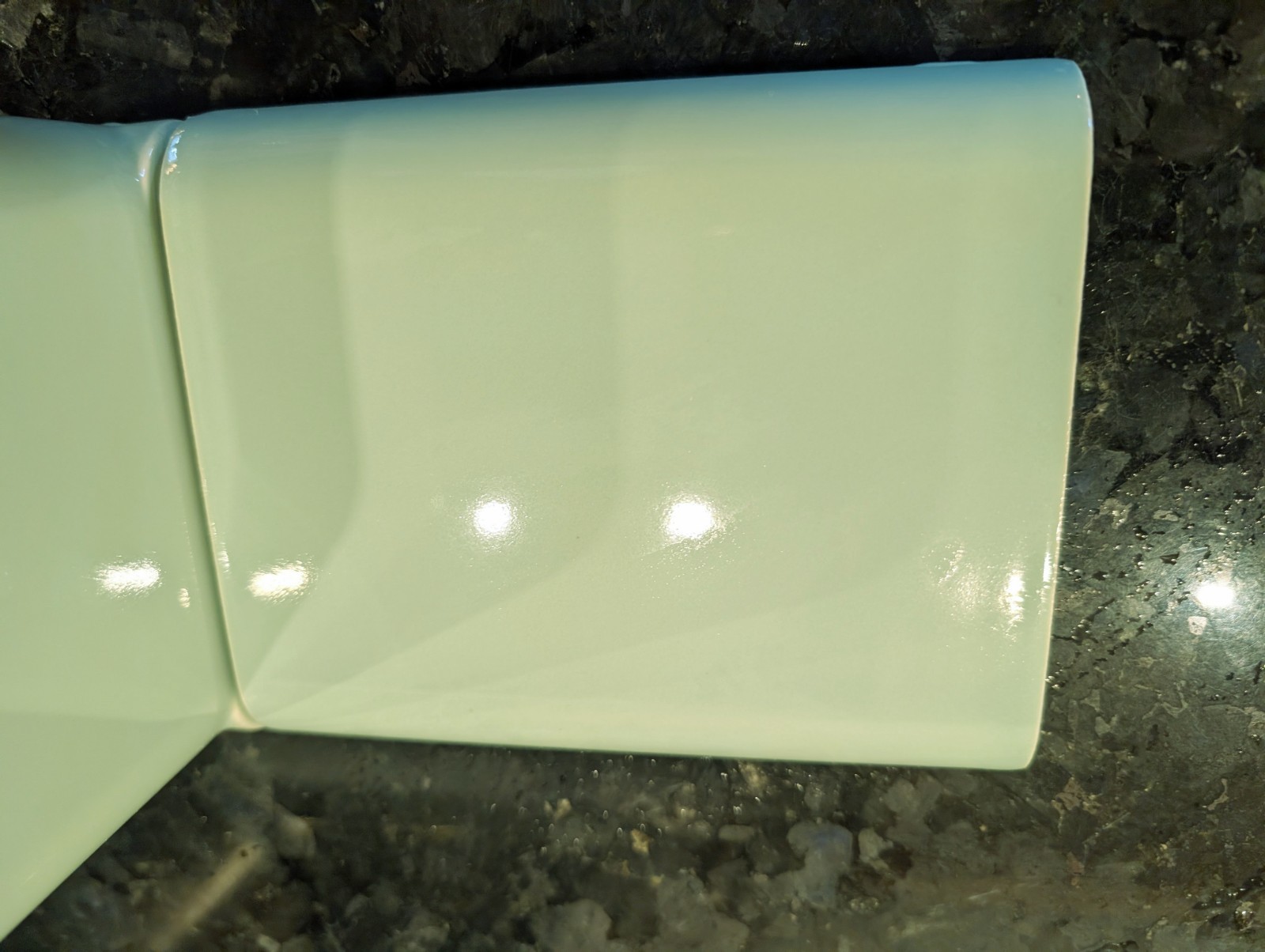 1 Piece Of Ceramic Tile #14 Spring Green Double Mud Bullnose A7510 Curb Jamb
