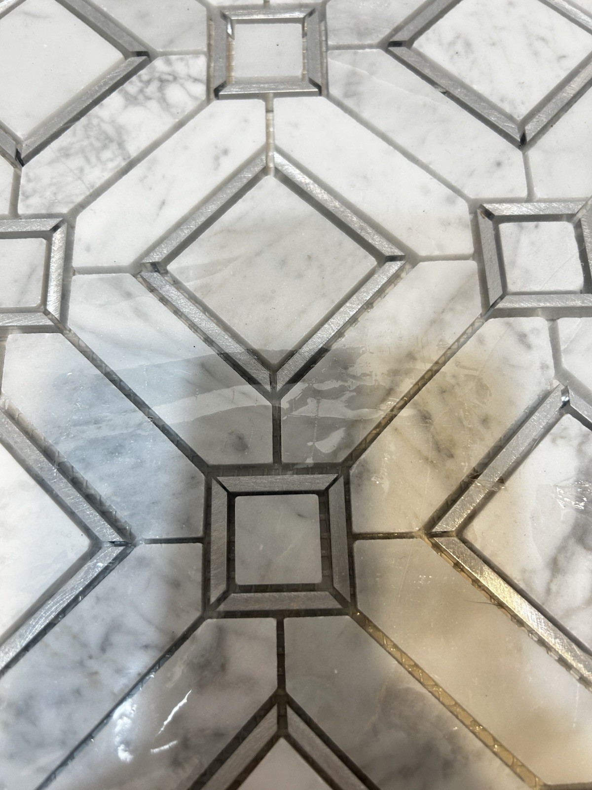 White Carrara Natural Marble Mosaic Tile Sheet Decorative 13 x 13″