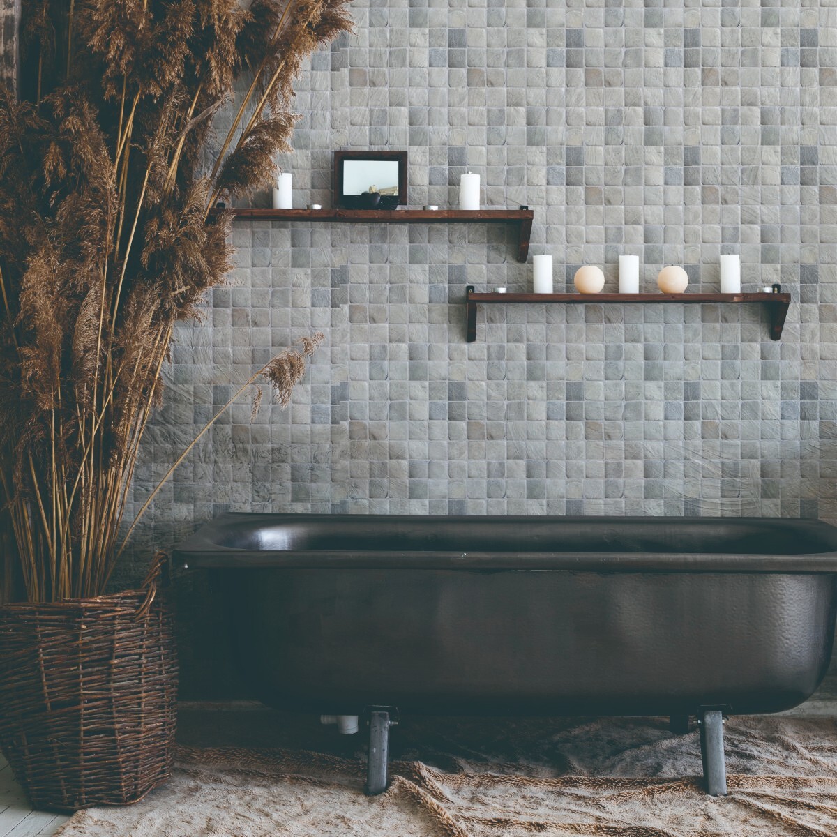 Molar 5 Grey Pebble Mosaic Tile for Wal ($13.89/SqFt)