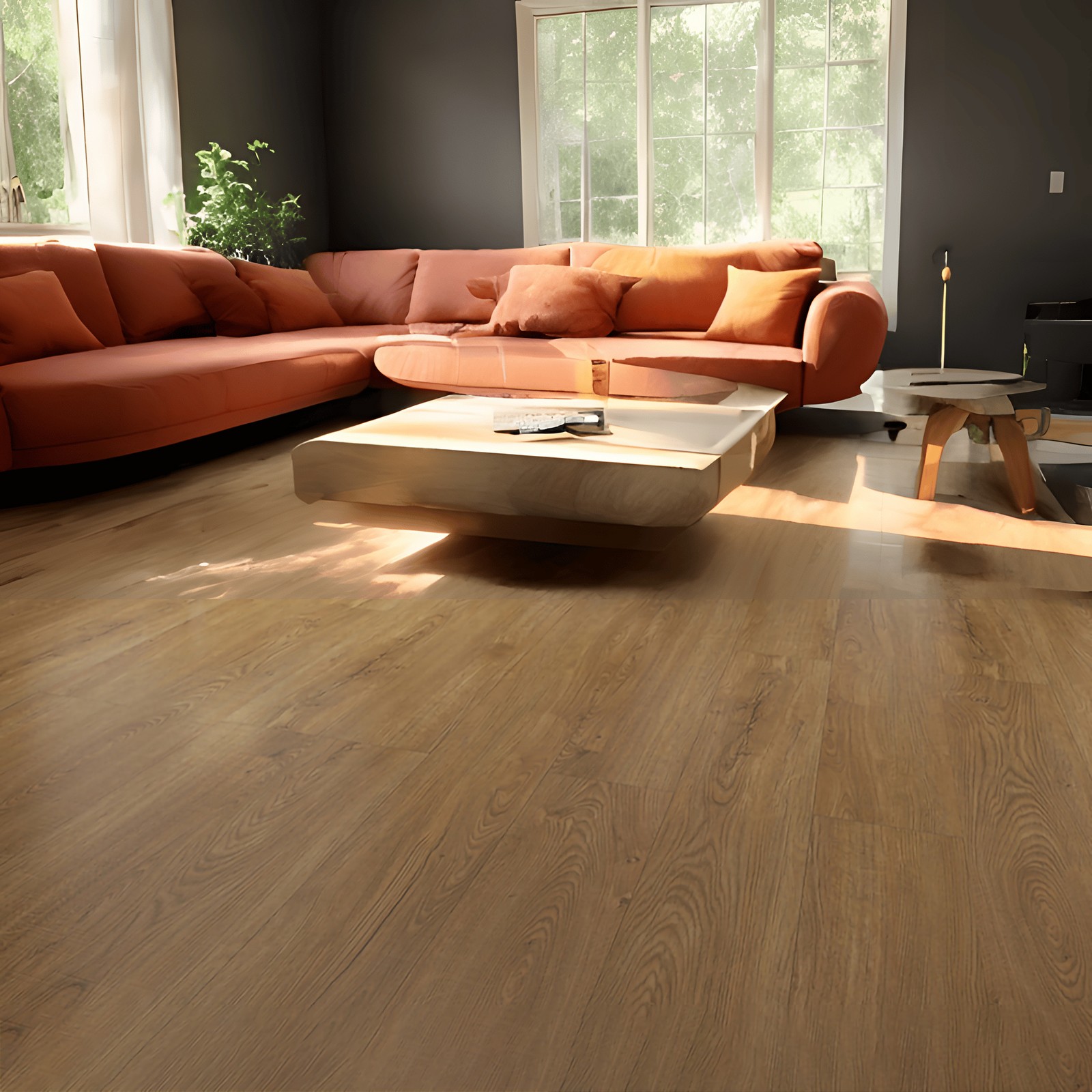 Chiselled Wood Grain Vinyl Flooring 10 Planks 48″ X 7″ Wood-Look Planks 23 SQF