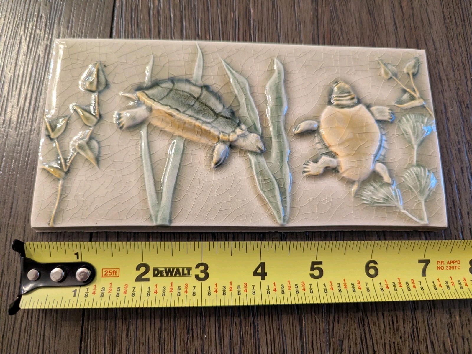 Pottery Tile Turtles Pond Pratt & Larson Mosaic Pottery Display Backsplash Art