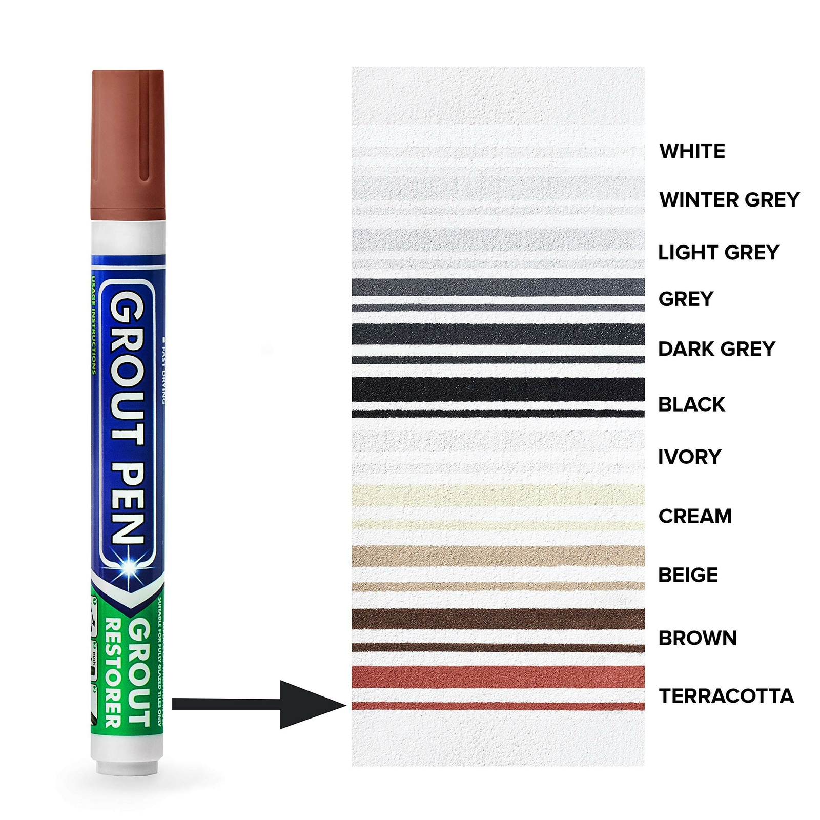 Grout Pen Terracotta Tile Paint Marker: Waterproof Tile Grout Colorant Pen