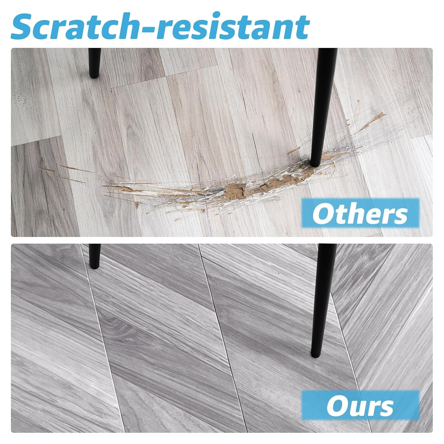 18-Pack Waterproof Vinyl Flooring Tiles – 36″x6″ Dublin Dawn Ash Planks