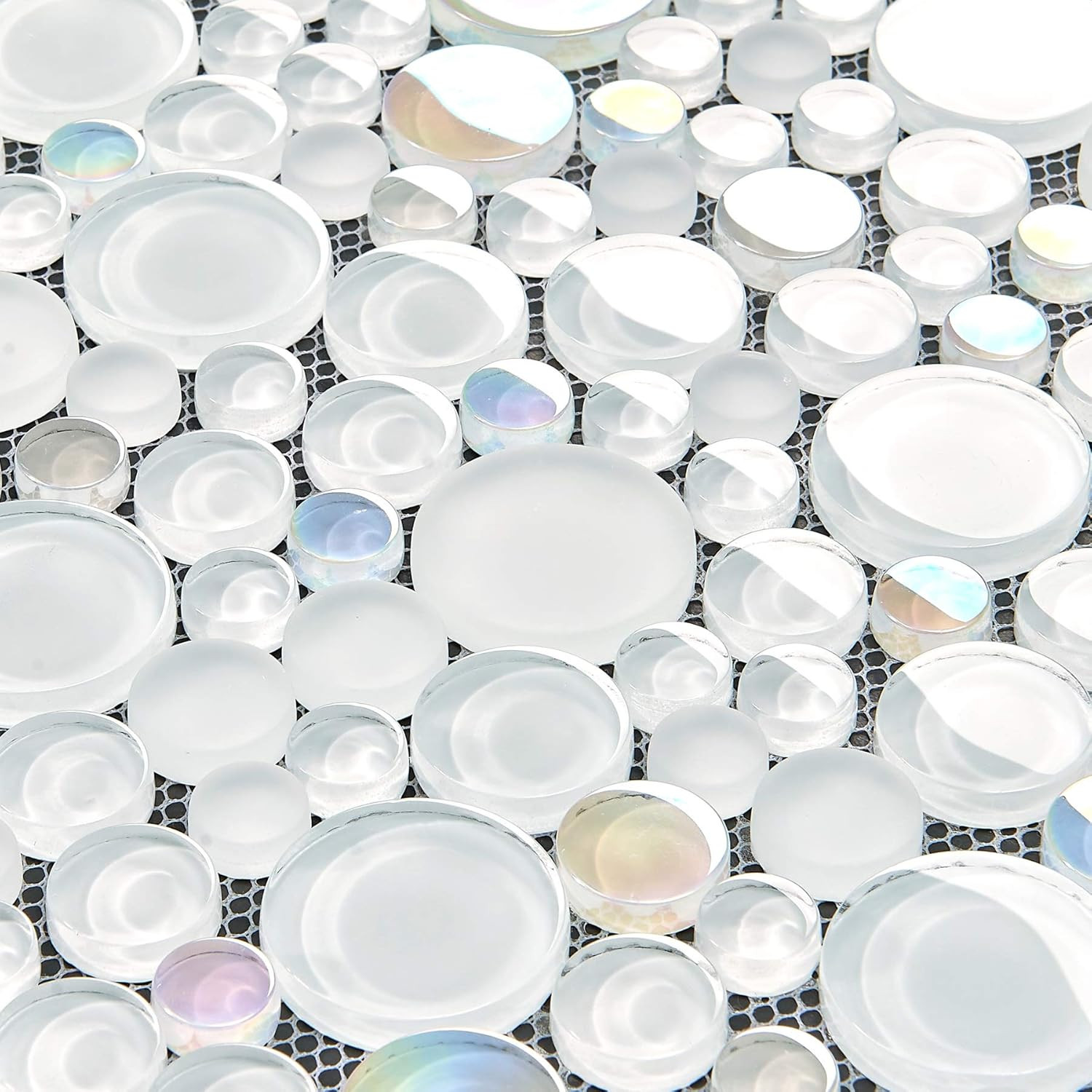 Bubble Glass Mosaic Tiles – 5 Sheets for Stunning Backsplash & Shower Decor