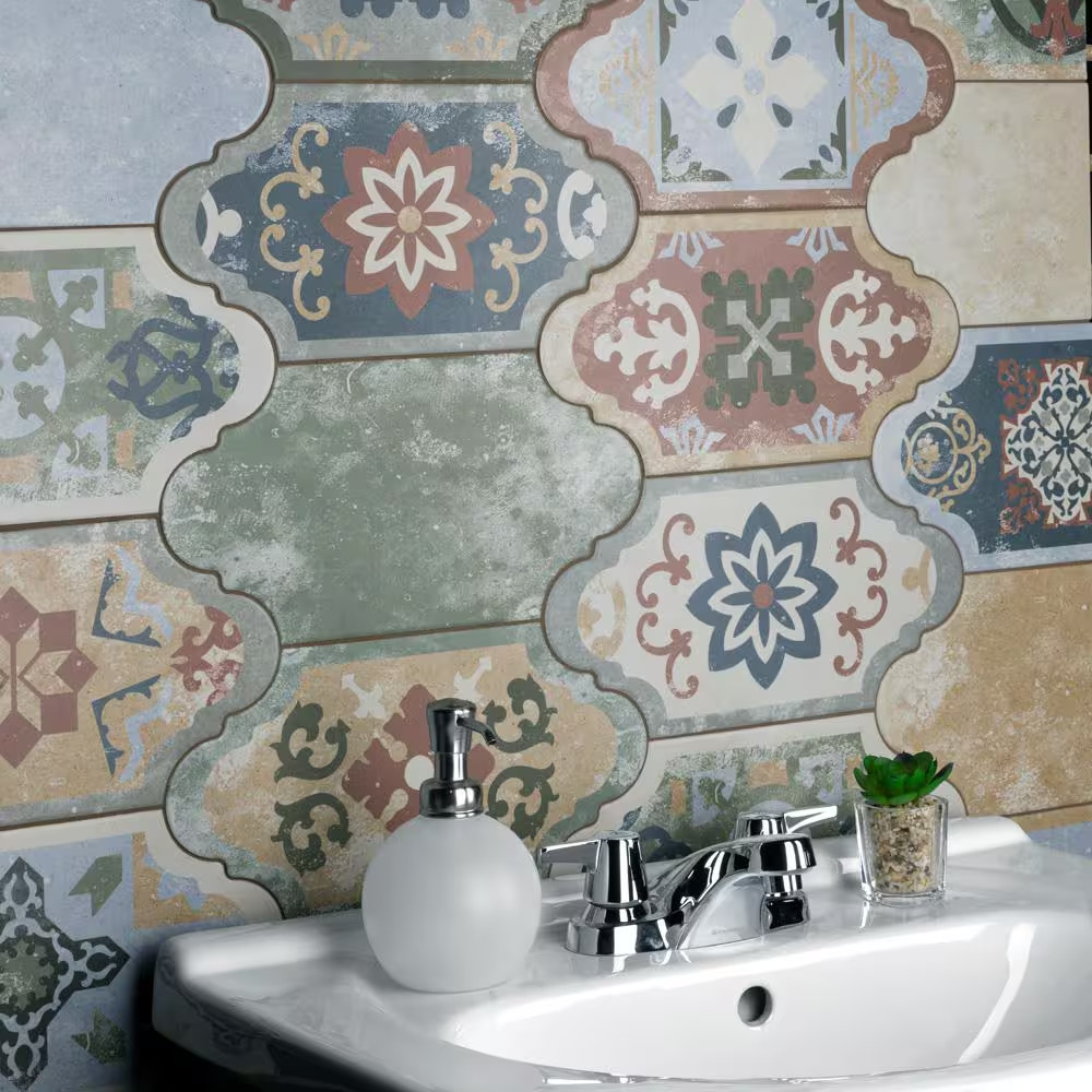 Corinto Provenzal Colors Mix 6-1/4 In. X 12-3/4 In. Porcelain Floor and Wall Til