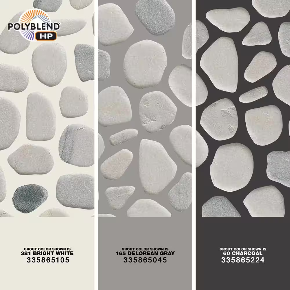 Black and White Pebbles 12 In. X 12 In. X 10 Mm Tumbled Marble Mosaic Tile (0.9