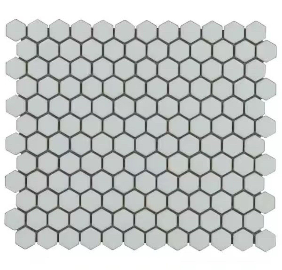Bliss Edged Hexagon Sage 10.03 in. x 11.61 in. Polished Porcelain Floor
