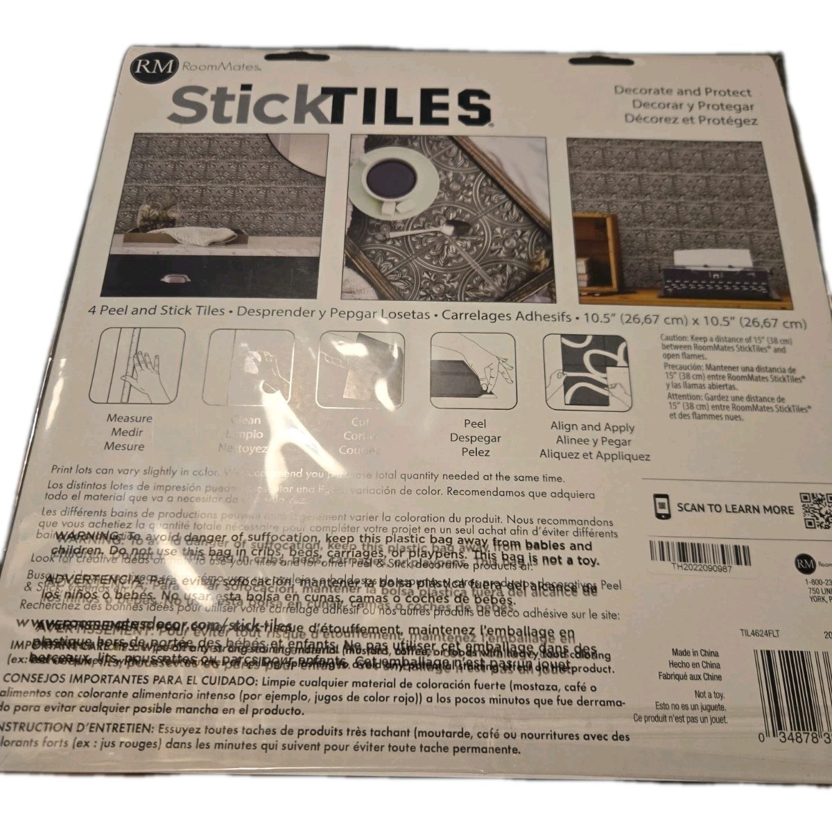 Lot Of 3 Packs With 4 RM StickTiles Peel And Stick Tiles Total 12 Tiles