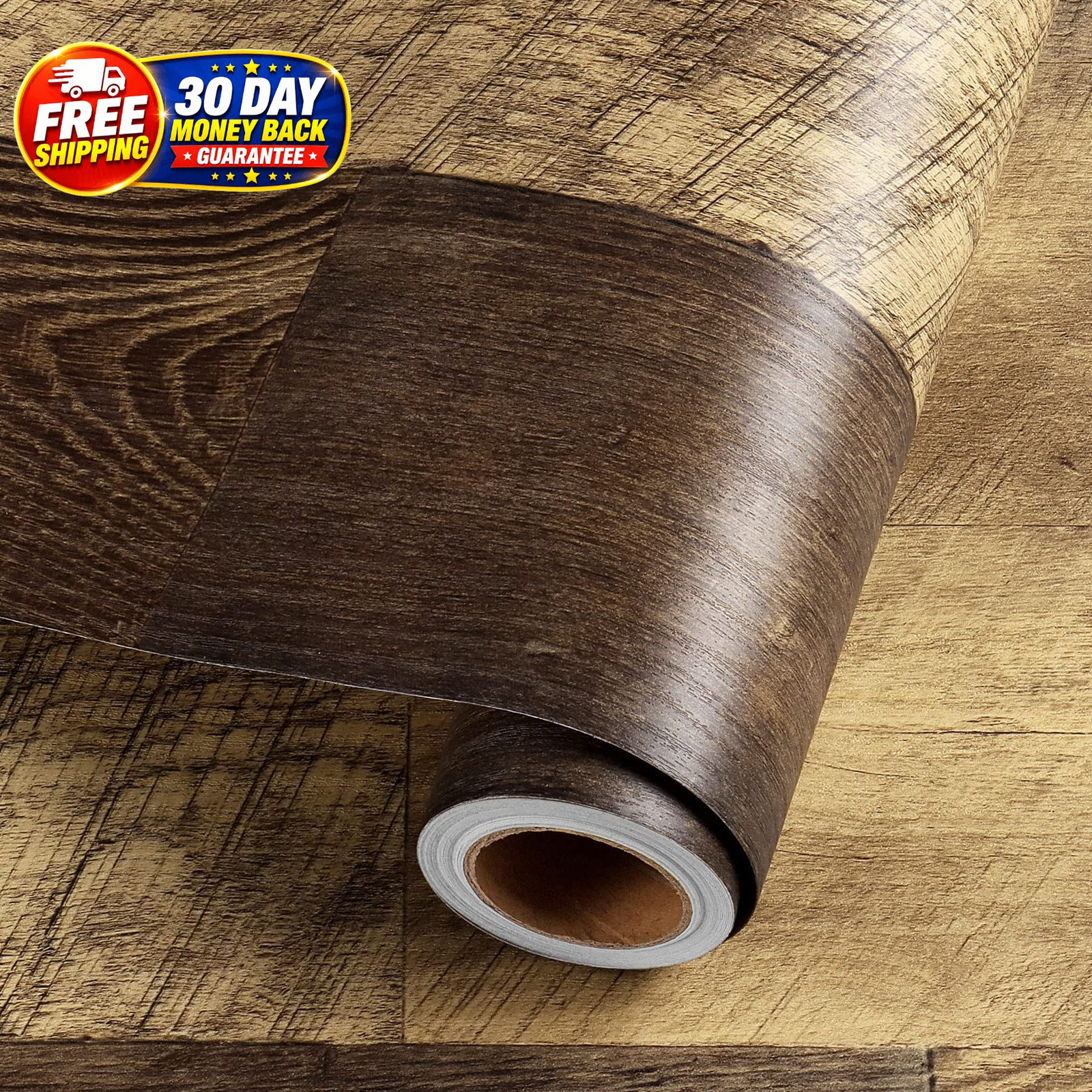Reclaimed Wood Vinyl Flooring Roll 15.8×78.8 Inch, Plank