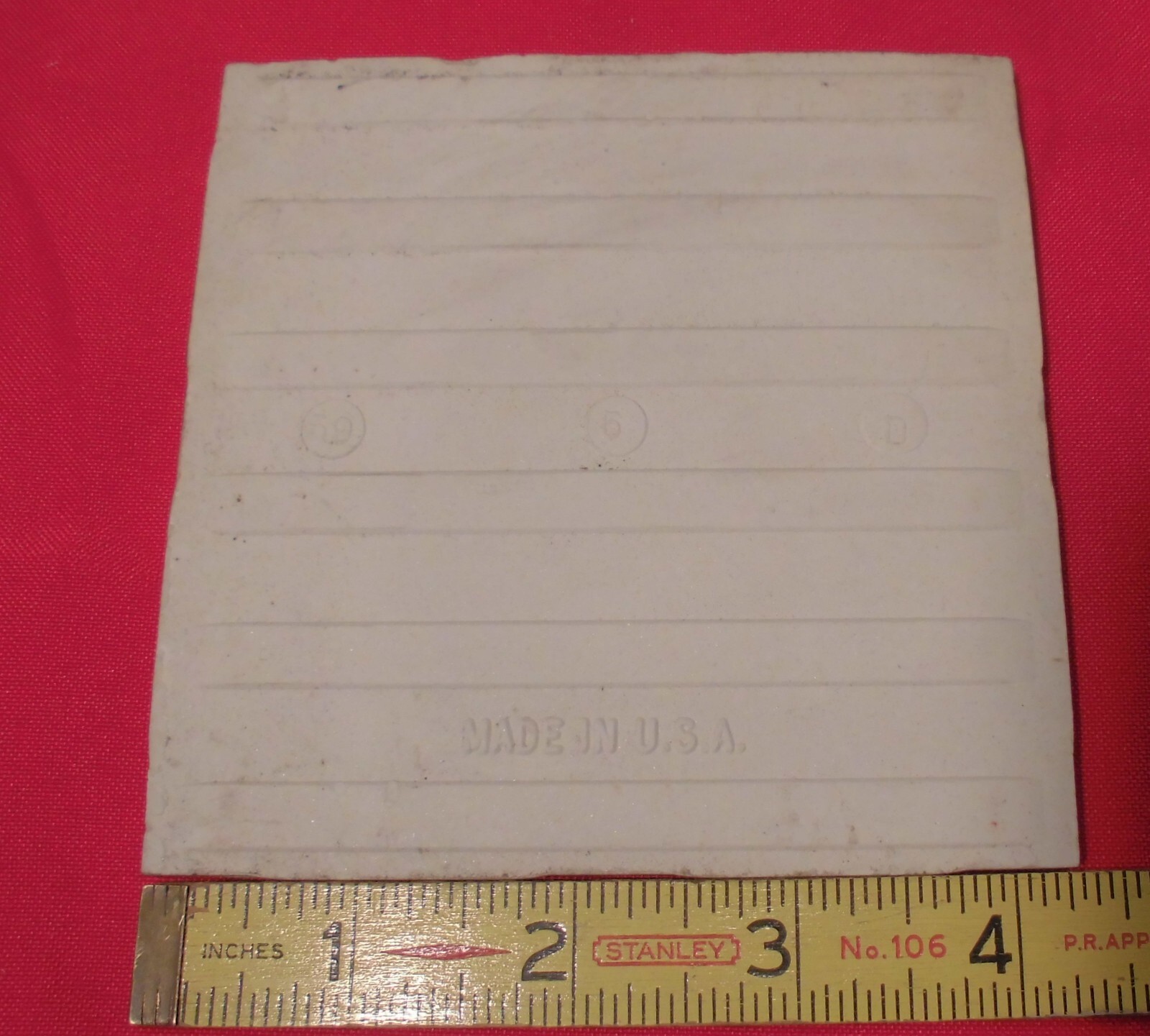 1 pc. Dark Gloss Black: 4-1/4″ Ceramic Tile by Stylon Co. Made in 1950’s -60’s